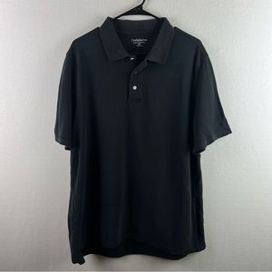 Croft & Barrow Mens Polo Shirt XL Black Solid Casual Short Sleeve Signature